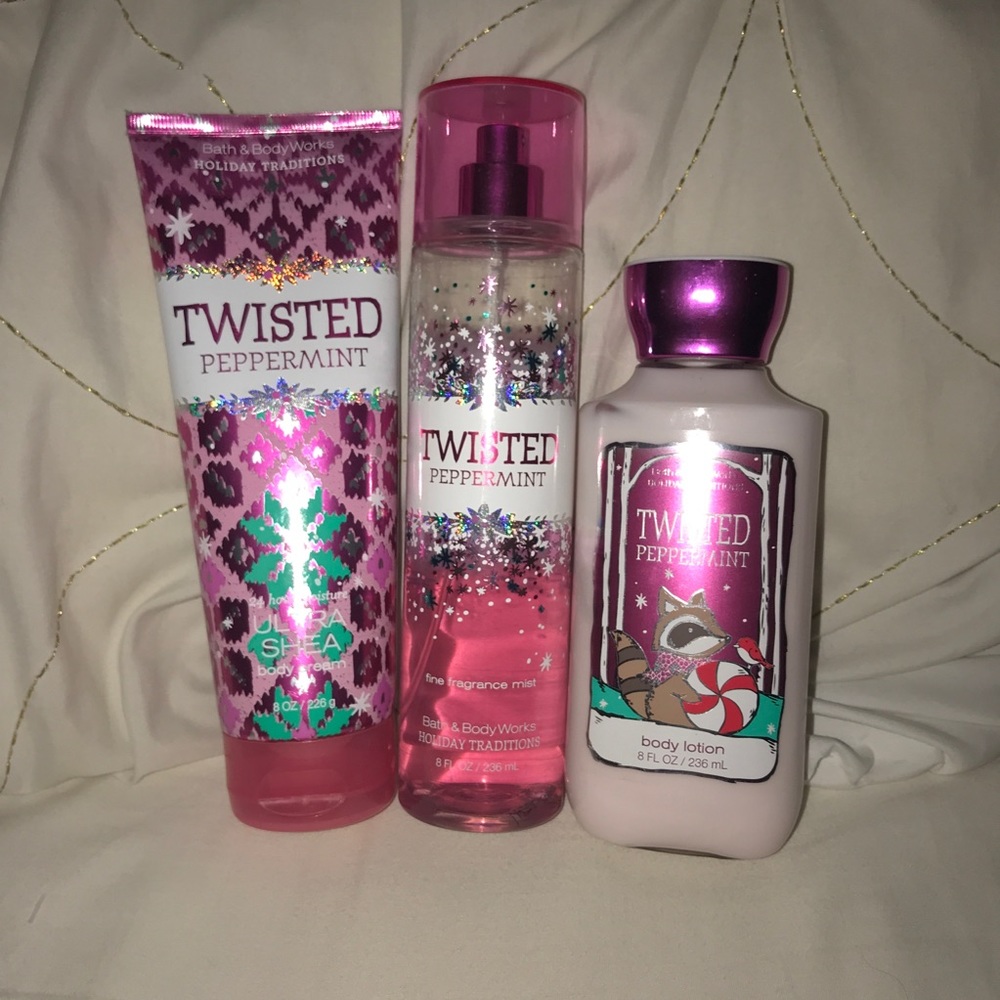 twisted peppermint body cream, lotion and perfume